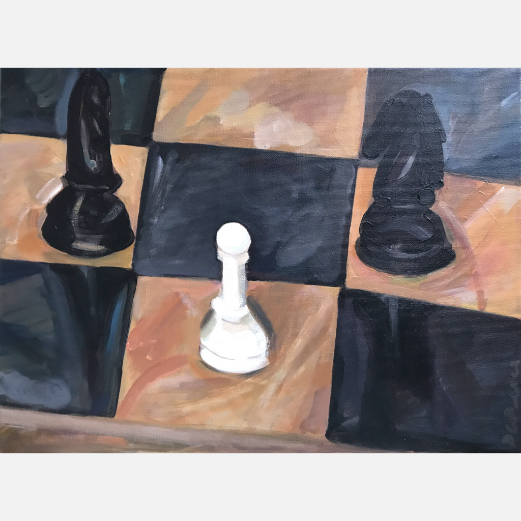 Pawn and Knights Original Painting
